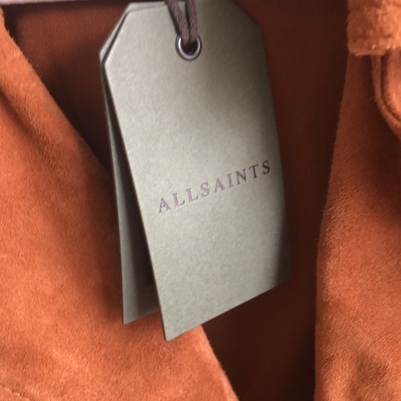 All Saints Elora Suede Biker Jacket (Size 10) NWT - Picture 5 of 13